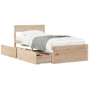 vidaXL Sengeramme uten madrass 90x200 cm heltre furu