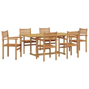 vidaXL Hage Spisegruppe 7 pcs Brun Massivt Teaktre