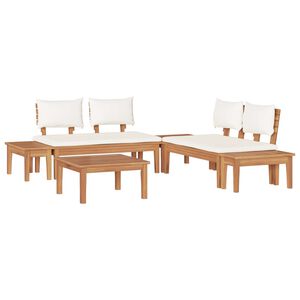 vidaXL Hagesofa Set 3 pcs Brun og Krem