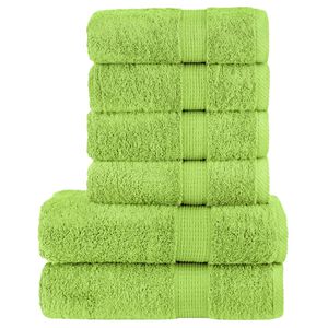 vidaXL Premium h&aring;ndklesett 6 deler SOLUND eplegr&oslash;nn 600 g/m2