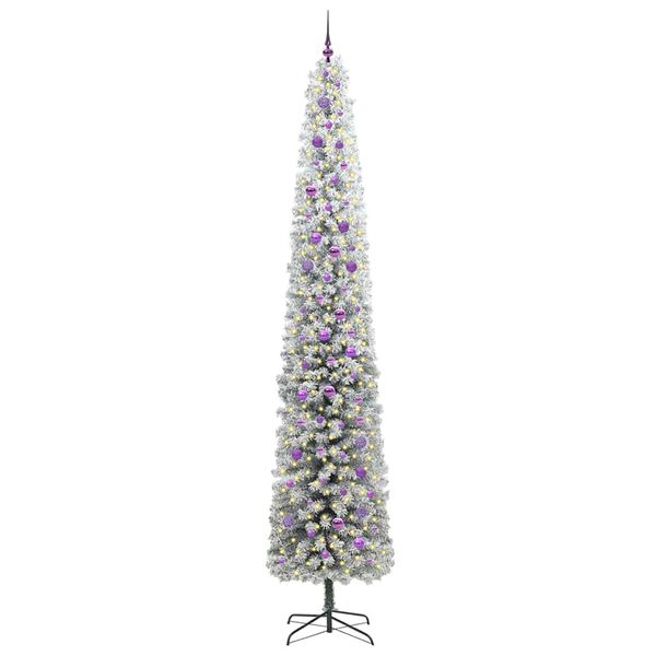 vidaXL Kunstig juletre med 300 LED grønn 300 cm PVC og stål og plast