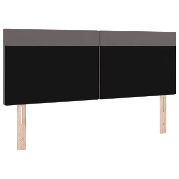 vidaXL LED Hodegavl Grå 160 cm Kunstlær