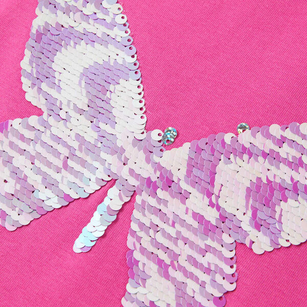 T-skjorte for barn med korte ermer mørkerosa 128