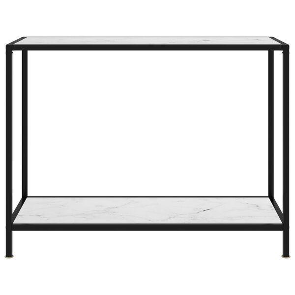 vidaXL Konsollbord hvit 100x35x75 cm herdet glass