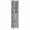 vidaXL Highboard gr&aring; sonoma 34,5x34x180 cm konstruert tre