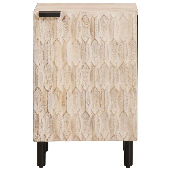 vidaXL Baderomsskap med hylle Hvit 38 x 33 x 58 cm Massiv mango tre