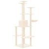 vidaXL Kattetre med klorestolper i sisal kremhvit 167 cm