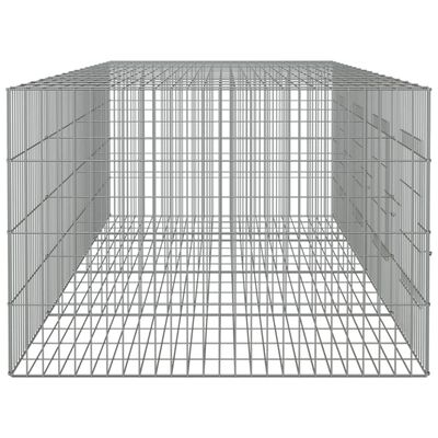vidaXL Kaninbur med 4 paneler 217x79x54 cm galvanisert jern