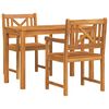 vidaXL Hage Spisegruppe 3 stk. Brun Solid akasietre