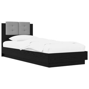 vidaXL Sengestamme med hodegatt Svart eik 80 x 200 cm Konstruert tre