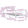 vidaXL Seng med bokhylle uten madrass 90x190 cm heltre furu