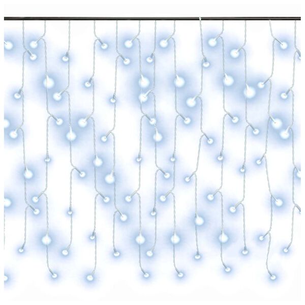 vidaXL LED-lysgardin med istapper 10 m 400 LED kaldhvit 8 funksjoner