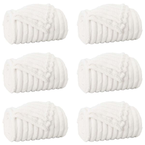 vidaXL Kastepledd 6 pcs Hvit 200 x 150 cm Fleece