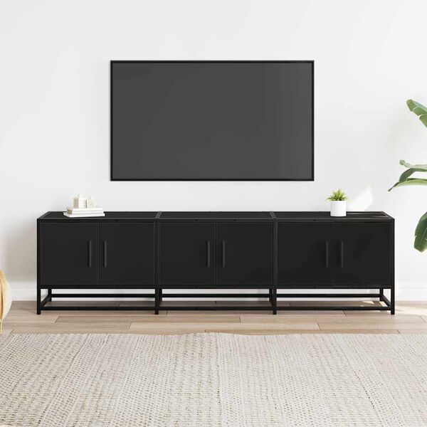vidaXL TV-benk svart 150x35x41 cm konstruert tre og metall