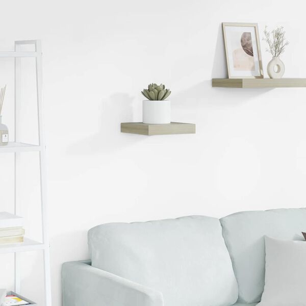 vidaXL Flytende vegghylle eik 23x23,5x3,8 cm MDF