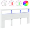 vidaXL Hodegavl skap med LED hvit 200x17x102 cm