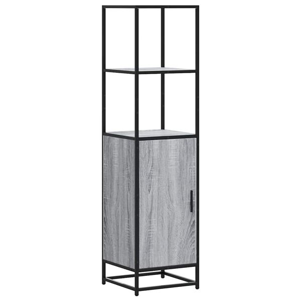 vidaXL Highboard grå sonoma 35,5x35x139 cm konstruert tre og metall