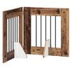 vidaXL Foldbar hundegitter med stativer 2 stk. Gammelt tre 120,5 cm