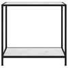 vidaXL Konsollbord hvit 80x35x75 cm herdet glass