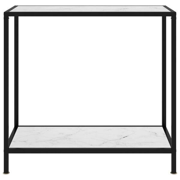 vidaXL Konsollbord hvit 80x35x75 cm herdet glass