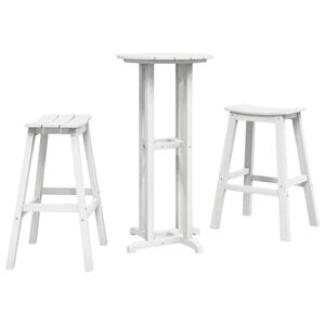 vidaXL Hage bar sett 3 stk. Hvit HDPE