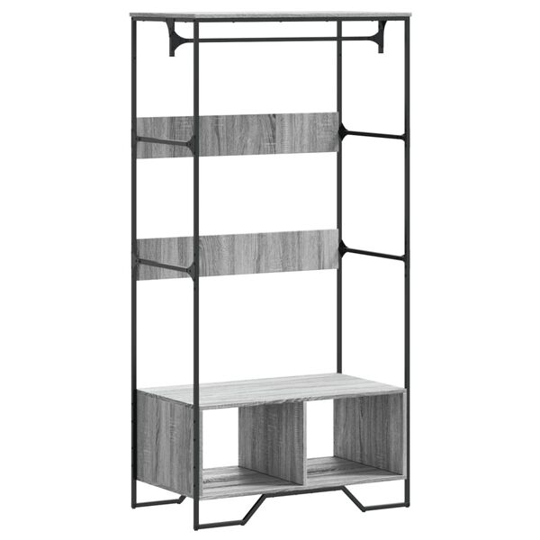 vidaXL Garderobe gr&aring; sonoma 90x50x180 cm konstruert tre