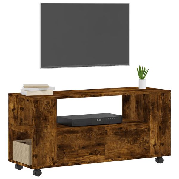vidaXL TV-benk røkt eik 102x34,5x43 cm konstruert tre