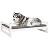 vidaXL Hundeseng hvit 105,5x75,5x28 cm heltre furu