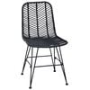 vidaXL Spisestuestol 2 pcs Svart 44,5 x 55 x 85 cm Rattan og Jern
