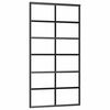vidaXL Skyved&oslash;r ESG-glass og aluminium 102x205 cm svart