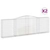 vidaXL Gabionkurver buede 2 stk 400x30x120/140 cm galvanisert jern