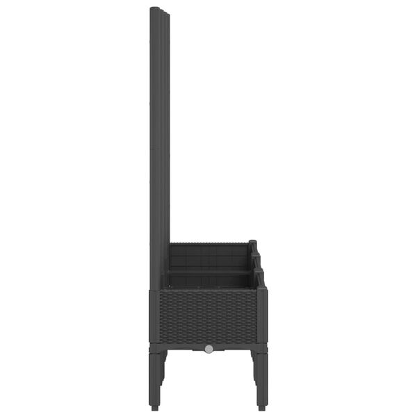 vidaXL Plantekasse med espalier svart 120x40x142 cm PP