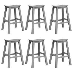 vidaXL Hage bar sett 6 pcs Lysegr&aring; HDPE