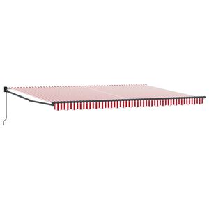 vidaXL Markise R&oslash;d og Hvit 500 &times; 300 cm Polyester og Metall
