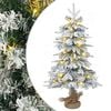 vidaXL Mini juletre 45 cm 25 LED-lys Varmhvit PVC og PE Gr&oslash;nn og hvit