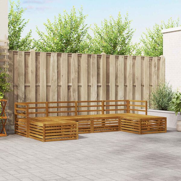 vidaXL Sofasett 6 pcs Naturlig Solid akasietre