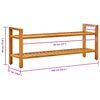 vidaXL Skostativ med 2 hyller 100x27x40 cm heltre eik