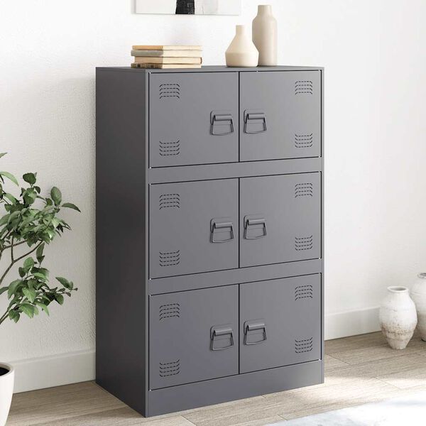 vidaXL Skjenk antrasitt 67x39x107 cm stål