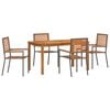 vidaXL Hage Spisegruppe 5 pcs Gr&aring; Solid akasietre