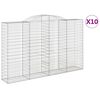 vidaXL Gabionkurver buede 10 stk 300x50x180/200 cm galvanisert jern
