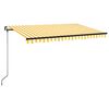 vidaXL Manuell uttrekkbar markise 450x350 cm gul og hvit