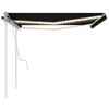 vidaXL Manuell uttrekkbar markise med LED 4x3,5 m antrasitt