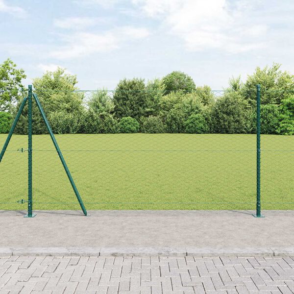 vidaXL Gjerdep&aring;le gr&oslash;nn 10 x 1,2 m (36 mm nett) St&aring;l og PVC