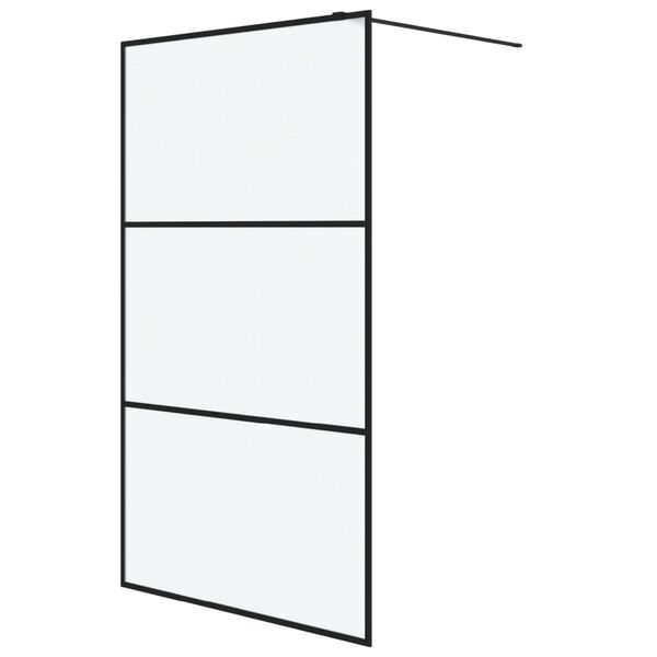 vidaXL Dusjvegg svart 115x195 cm frostet ESG-glass