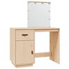vidaXL Sminkebord med LED 95x50x133,5 cm heltre furu