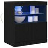 vidaXL LED sideboard Svart 60,5 x 37 x 67 cm Konstruert tre
