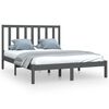 vidaXL Sengeramme gr&aring; heltre furu 120x190 cm Small Double