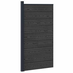 vidaXL Gjerdeplate WPC og Aluminium Svart