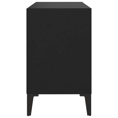 vidaXL TV-benk med metallben svart 69,5x30x50 cm