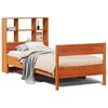 vidaXL Seng med bokhylle uten madrass voksbrun 75x190 cm heltre furu